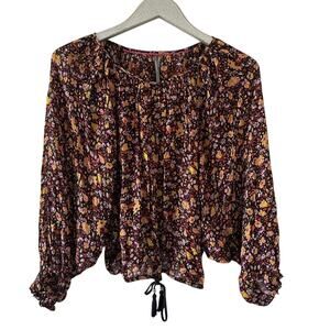 Anthropologie Pauline Balloon Sleeved Blouse Floral Print
